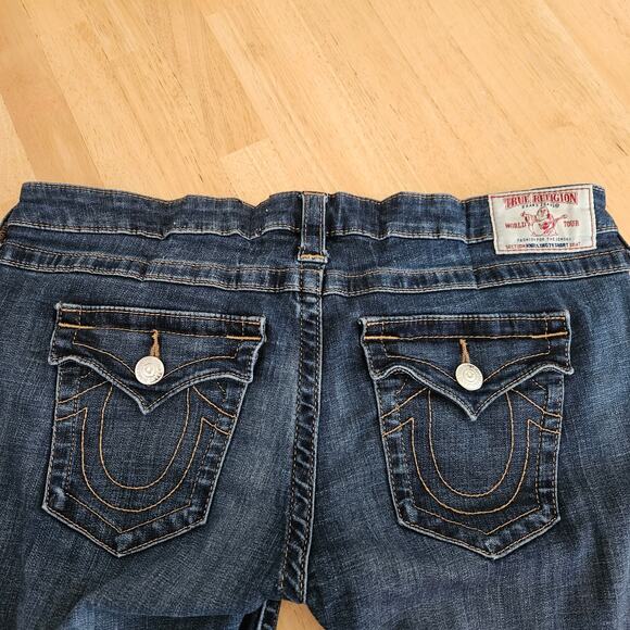 True Religion Knee Length Denim Jean Short Sz 33 - Picture 6 of 9